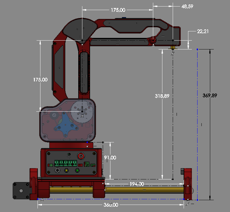 Diagram dimensi RNV4 posisi awal (home)