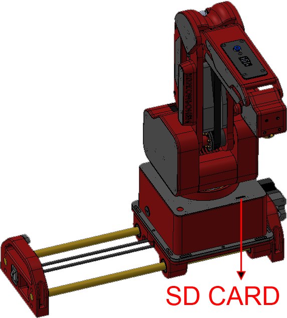 Posisi slot SD card pada bodi robot RNV4