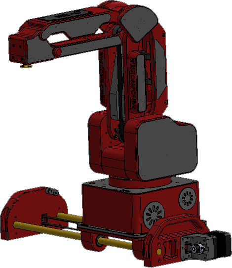 Render 3D robot RNV4 — tampak depan kiri